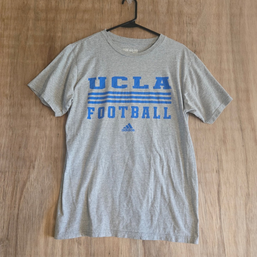 adidas UCLA Football The Go-To Tee Gray Graphic T-Shirt Men's Size Medium